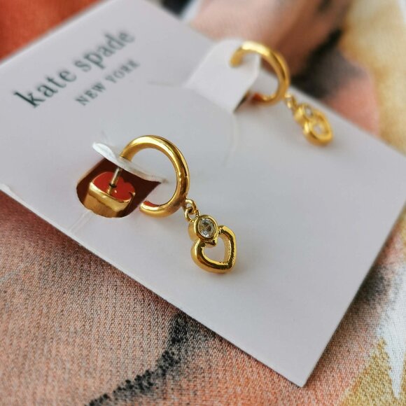 Kate Spade - Shining Spade - Gold Huggie Earrings - Picture 2 of 3